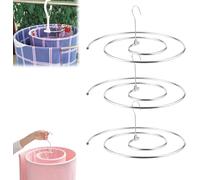 Spiral Drying Rack,Stainless Steel Spiral Drying Mount Laundry,Quilt Blanket Hanger,Space Saving Metal Hangers for Bedspreads Mattresses Sofa Covers Capes for Indoor & Outdoor Use (Silver, 3pcs)