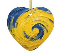spiral eddy Patterned Heart-shaped ceramic ornaments for home wall decoration, garden parties, and Christmas tree decorations.