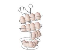 Spiral Egg Rack - 19.5x19.5x36cm Metal Wire, Chicken Egg Display, Large Capacity Holder | Iron Basket For Storing Fresh Eggs Fruits Seasoning On Home Shelves Sturdy And Stable Design