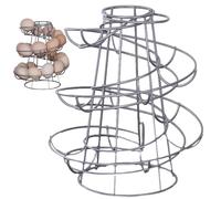 Spiral Egg Storage - Metal Worktop Rack, Freestanding Wire Basket, Compact Kitchen Organiser, Robust Chicken Egg Holder for Presenting Home Food in the Restaurant