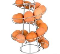 Spiral Egg Storage Rack Iron Construction for Kitchen Countertop Vertical Design Holds 20 Eggs Optimizes Space and Supports Rotation Logic (Silver Grey)