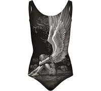 Spiral - Enslaved Angel - Allover Scoop Back Padded Swimsuit - S Black