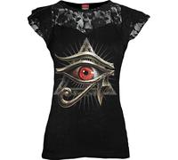 Spiral - EVIL EYE Female Black Short Sleeve Tops Medium - New short - V778z