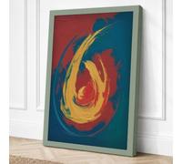 Spiral Flame Abstract Canvas Wall Art Print 24x16 Inch | Ready to Hang, Gallery Wrapped, Fade-Resistant Inks, Securely Packaged, UK Made