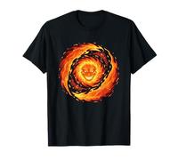 Spiral Flame Demon Face Burning Inferno Vortex T-Shirt