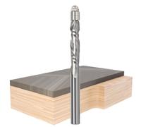 Spiral Flush Trim Router Bit,Solid Carbide Compression-Cut,Double Bearings | 1/4" Shank, 1/4" Cut Dia, 1-1/8" Cut Length, Compression Design Produces Chip-Free Edges on Both Faces of the Workpiece