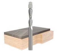Spiral Flush Trim Router Bits, Spiral Down-Cut Cutter, 1/4"Diameter, 1-1/8" Cut Length, 1/4 Inch Shank, Solid Carbide Template Router Bit, for Wood Flush Trimming with Double Ball Bearings (Down Cut)