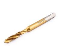 Spiral Flute Tap M5 Titanium Coated High Speed Steel | Blind Hole Threading, Upward Chip Evacuation, 750N/mm² Tensile Strength, Carbon Copper Aluminium Alloy