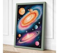 Spiral Galaxies Canvas Wall Art Print 18x12 Inch