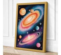 Spiral Galaxies Canvas Wall Art Print 24x16 Inch