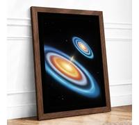 Spiral Galaxies Framed Wall Art Print A1 Walnut
