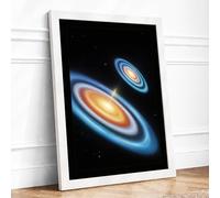 Spiral Galaxies Framed Wall Art Print A3 White