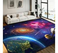 Spiral Galaxy Earth Cosmic 80x150cm Area Rug for Living Room Non-Slip Rugs | Planet Nebula Meteor Starry Sky Carpet Washable, Easy Care Floor Mat for Bedroom Living Room Playroom Kids Room Lounge Dorm