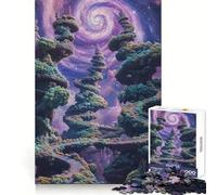 Spiral Galaxy Forest Jigsaw Puzzles 1000 Pieces for Teenagers Thought Toy Shared Fun Precise Edge Santa Wish Item 38x26cm