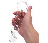 Spiral Glass Butt Plug Anal Plug with Ring Vaginal Plug Thread Dildo Vaginal Massager Masturbation Glass Dildo Sex Toy for Women Men and Couples