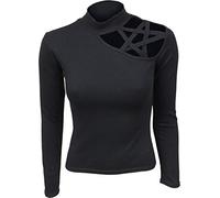 Spiral - Gothic Elegance - Pentagram Shoulder Longsleeve Top - XXL Black