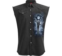 Spiral Sleeveless Worker Grim Rocker Stone Washed Black XXL