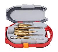 Spiral Grooved Step Drill Bit Hex Shank HSS Saw Bits Set for Wood Metal Plastic 6Pcs High Speed Steel Step Drills with Double Spiral Flute 4mm 32mm