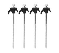 Spiral Ground Anchor Tent Stakes Hexagonal Spiral Threaded for Trampoline | Ground Nail Carbon Steel Hard Soil Canopy Tarp Tie Down Anchor Camping Gear Kit