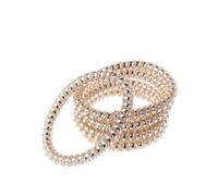 Spiral Hair Tie 10 Pcs Gold/Silver Color Elastic Rubber Telephone Wire Hair Bands Ponytail Holder Accessories(Gold)