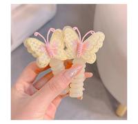 Spiral Hair Ties 4PCS Elastic Telephone Wire Line DIY Phone Cord Ponytail Holder Butterfly Straight Hair Tie Girls(Yellow)
