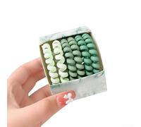 Spiral Hair Ties 6-Pack Nylon No Damage(Green) | No damage design, prevents breakage, nylon material, 6-piece set, daily use