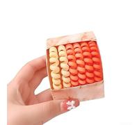 Spiral Hair Ties 6-Pack Nylon No Damage(Orange) | No damage design, prevents breakage, nylon material, 6-piece set, daily use