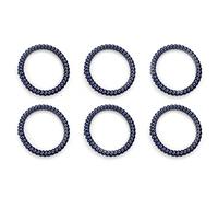 Spiral Hair Ties, 6Pcs Hair Coil Bands, Telephone Spiral Ponytail Holder, Phone Cord Bobbles Bands Set Scrunchies, Spiral Hair Band for Women Girls Hair Accessories Velvet London (Blue)