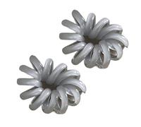 Spiral Hair Ties for Women, 2Pcs Elastic Phone Cord, Strong Hold No Pull Coil Ties for Thick Hairs Light Grey