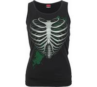 Spiral Heart Ribs Frauen Top Schwarz Everyday Goth, Gothic, Rockwear
