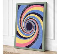 Spiral Hypnotic Geometric Canvas Wall Art Print 18x12 Inch