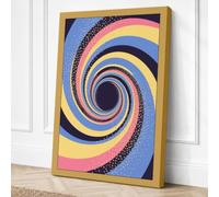 Spiral Hypnotic Geometric Canvas Wall Art Print 24x16 Inch