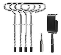 Spiral Ice Anchor 8x4.5in Stainless Steel Tent Stake(C) | Spiral tip design, easy ice penetration, 8x4.5inch size, stainless steel build, winter camping essential