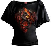 Spiral - Infernal Duel - Boat Neck Bat Sleeve Top Black - 3XL