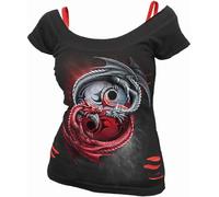 Spiral - Infinity Dragons - 2In1 Red Ripped Top Black - XXL