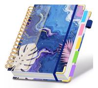 Spiral Journal Notebooks for Work, 300 Pages 5 Subject Notebook College Ruled with Dividers & Tabs, 8''x 10'' Large Notebook Journal for Women Students Note-Taking and Organizer (Tropical Monstera)