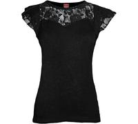 Spiral - Lace Layered Cap Sleeve Top Black
