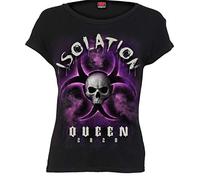 Spiral Direct ISOLATION QUEEN - Boatneck Cap Sleeve Top Black - S - Screen - Screen