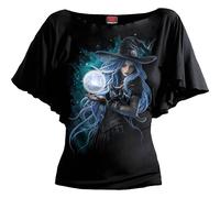Spiral Ladies Latin Boatneck Top Mystic Moon Black (L)