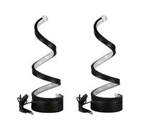 Spiral LED Table Lamp, 3 Color Temperatures Dimmable Bedside Lamp, Curved LED Desk Lamp, USB Powered Desk Light, Twisted Decorative Black Bedside Night Light,Nightstand Lamp Bedroom Living Room