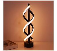 Spiral LED Table Lamp Touch Control Bedside Lamp Adjustable Brightness Modern Black Desk Lamp for Bedroom Living Room Lounge Room Lighting Design,Warm Light