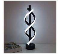 Spiral LED Table Lamp Touch Control Bedside Lamp Adjustable Brightness Modern Black Desk Lamp for Bedroom Living Room Lounge Room Lighting Design,White Light