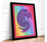 Spiral Light Framed Wall Art Print A1 Black