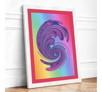 Spiral Light Framed Wall Art Print A1 White