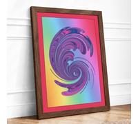 Spiral Light Framed Wall Art Print A2 Walnut