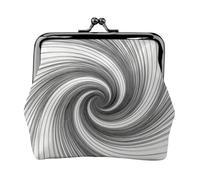 Spiral Line Art Coin Purse-Leather Kiss Lock Wallet Small Clutch | Compact Holds Cards Coins Keys. Soft Pu Leather. Gift Ready.