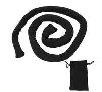 Spiral Lock Hair Ties Bendable Long Dreadlock Ponytail Holder for Thick Curly Hair Pure Black Fabric Material 1 Piece with Storage Bag