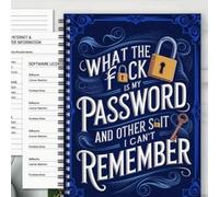 Spiral Lock Password Log Book, A Practical Password Keeper Organiser for Internet Logins & Accounts, with Colour Tabs, Secure Private Journal for Personal & Family Records (Blue)