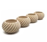 Spiral Matte Egg Cup Set of 4 - Modern Geometric Egg Holder for Soft & Hard Boiled Eggs - Shatterproof, Eco-Friendly & Made in UK - Unique Textured Breakfast Decor (Desert Sand Pack of 4)