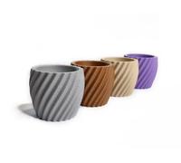 Spiral Matte Egg Cup Set of 4 - Modern Geometric Egg Holder for Soft & Hard Boiled Eggs - Shatterproof, Eco-Friendly & Made in UK - Unique Textured Breakfast Decor (Slim Artisan Mix Collection)